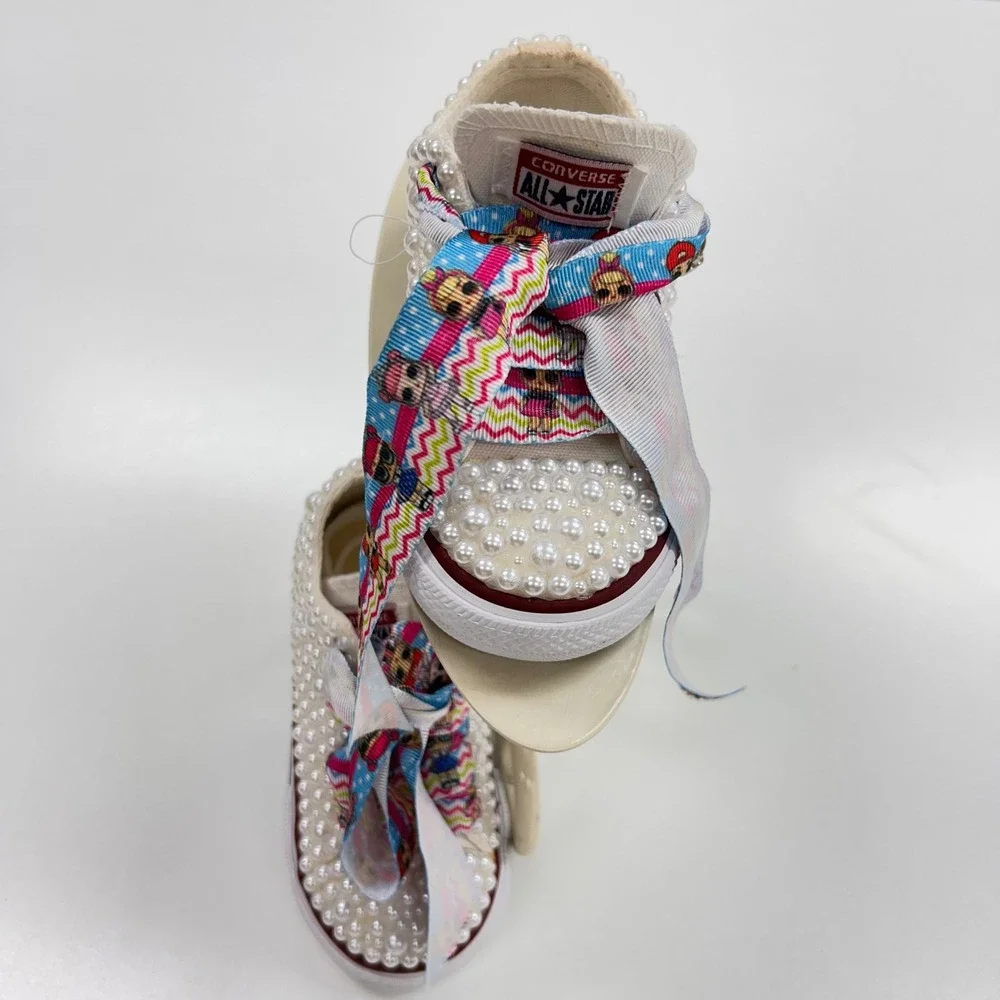 Converse Chuck Taylor All Star Baby Pearl Custom LOL Surprise Ribbon  7.5